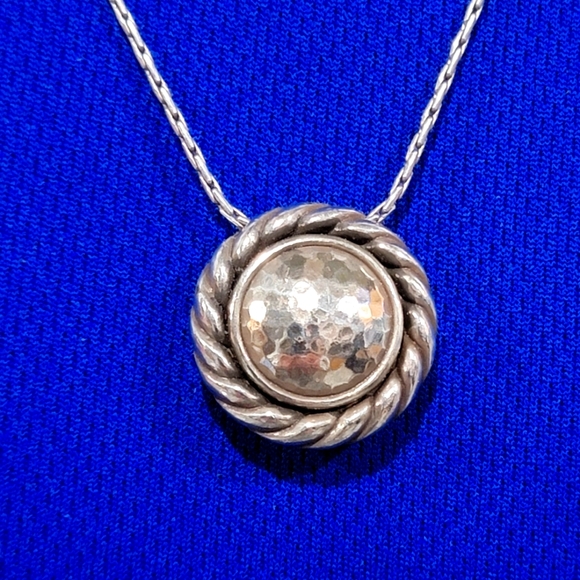 RARE RETIRED BRIGHTON MAGIC HAMMERED PENDENT NECKLACE NWOT - Picture 3 of 4